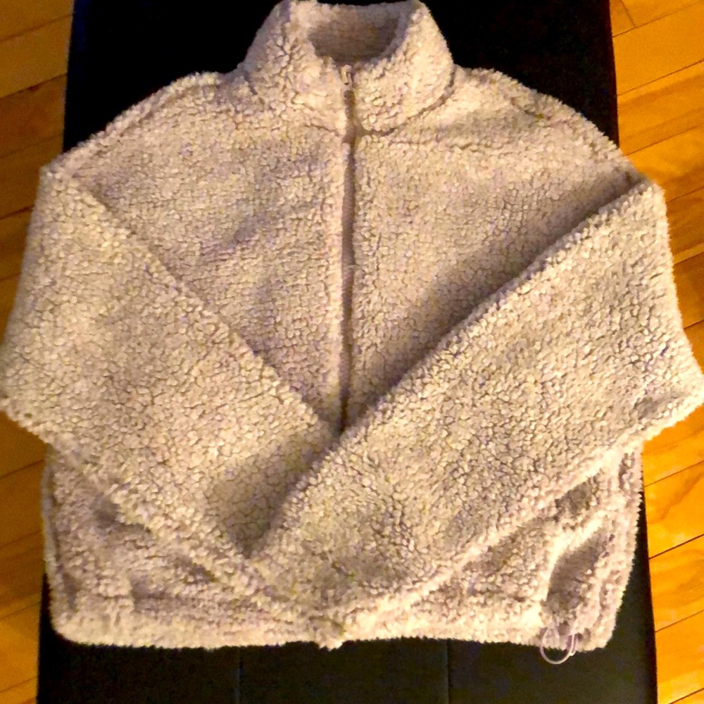 Garage Sherpa Zip Jacket-Light Lavender-Size Medium